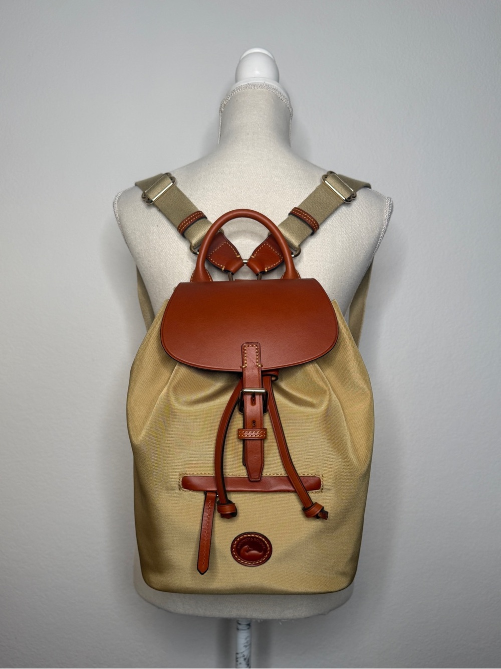 Dooney & Bourke Small Allie Backpack Gold/Mustard Canvas Leather OS
